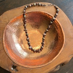 Freshwater pearl and silver necklace